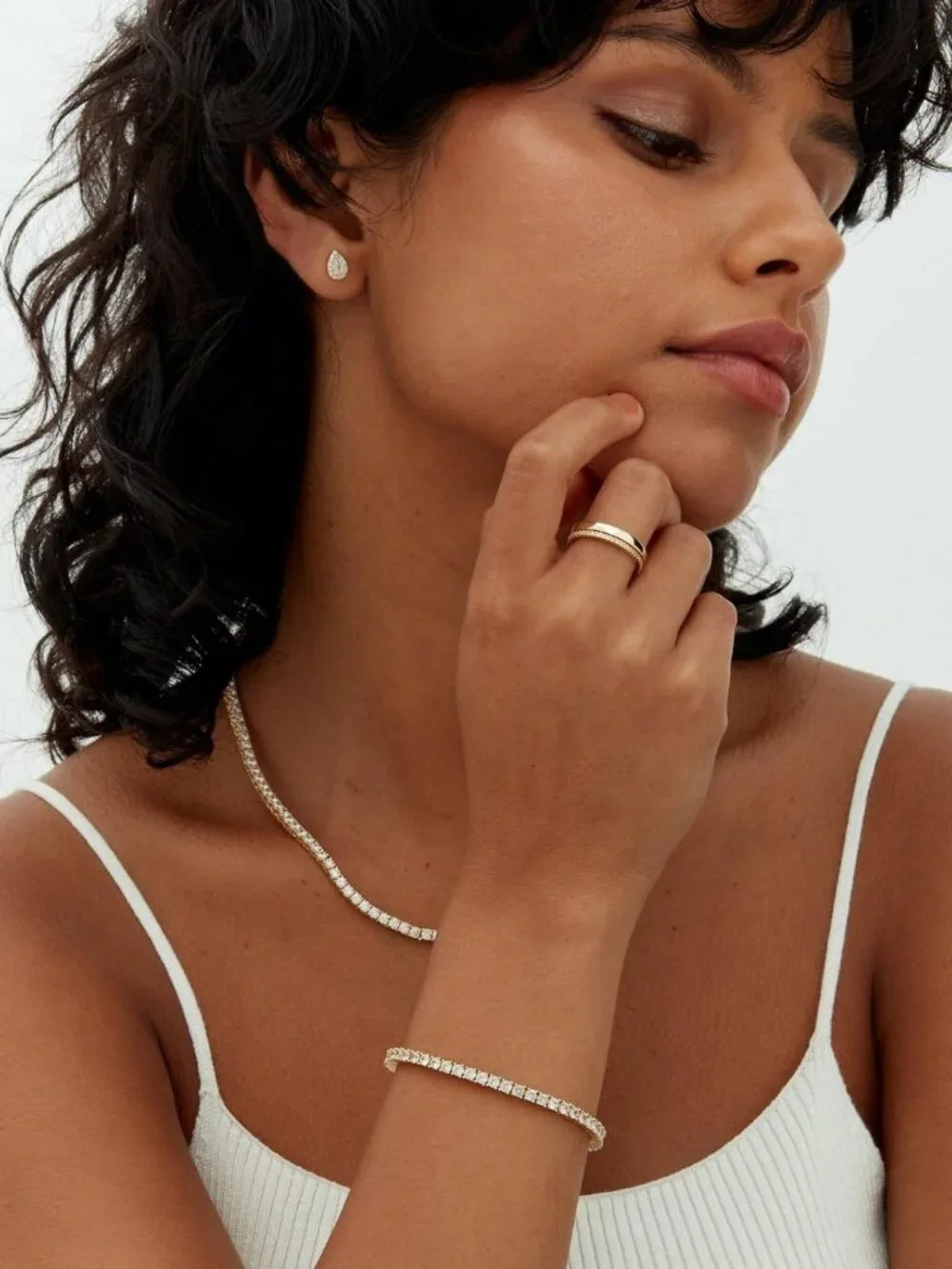 14K Gold Plated 3mm Cubic Zirconia Tennis Bracelet | Elegant Gold Jewelry for